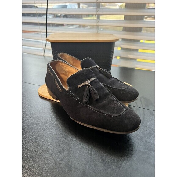 Sacoor Brothers Suede Deep Navy Blue Leather Loafers Made In Portugal  41 (8) main image 9